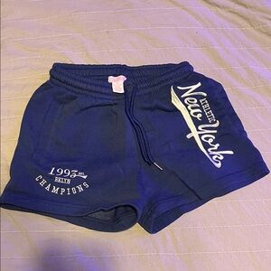 Women's Navy 'New York' Athletic Shorts. Medium